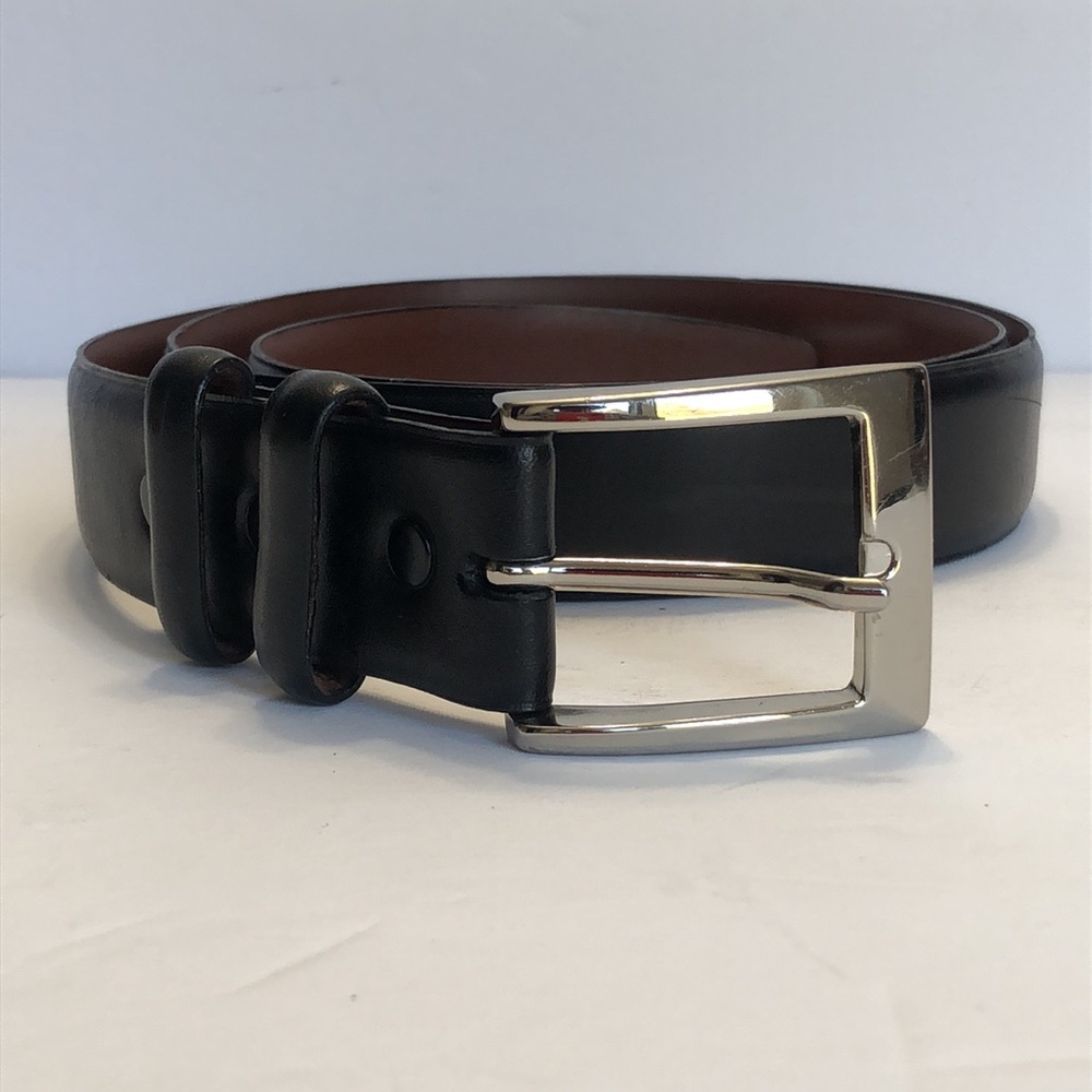 Torino Black Italian Leather Double Keeper Leather Belt size 40